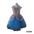 Blue Tutu Dress with Floral Lace and Pink Overlay  dress