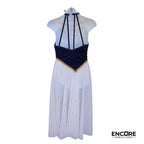 Blue Velvet Halter Dress with Rhinestone Detail  dress