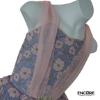 Blue Tutu Dress with Floral Lace and Pink Overlay  dress