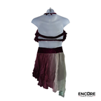 Wine Floral & Ombré Chiffon Dance Costume  two piece
