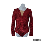 Ruby Sequin Long-Sleeve Dance Leotard  leotard