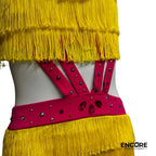 Yellow Fringe Stunner  leotard