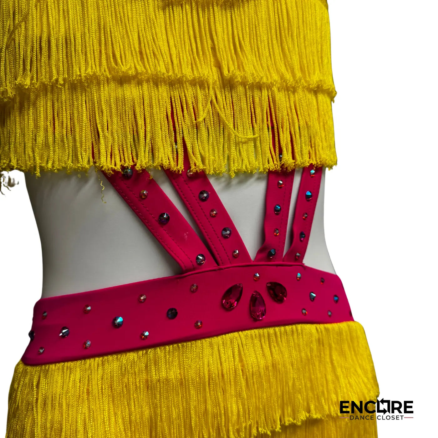 Yellow Fringe Stunner  leotard