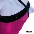 Hot Pink Foil Asymmetrical Dance Top  top