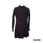 Black Lace Dress with Burgundy Underskirt  dress