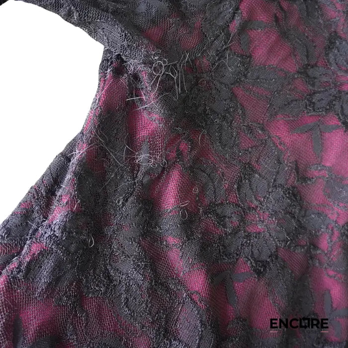 Black Lace Dress with Burgundy Underskirt  dress