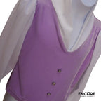 Lilac Velvet Boxy Shirt with Puffy Sleeves  top