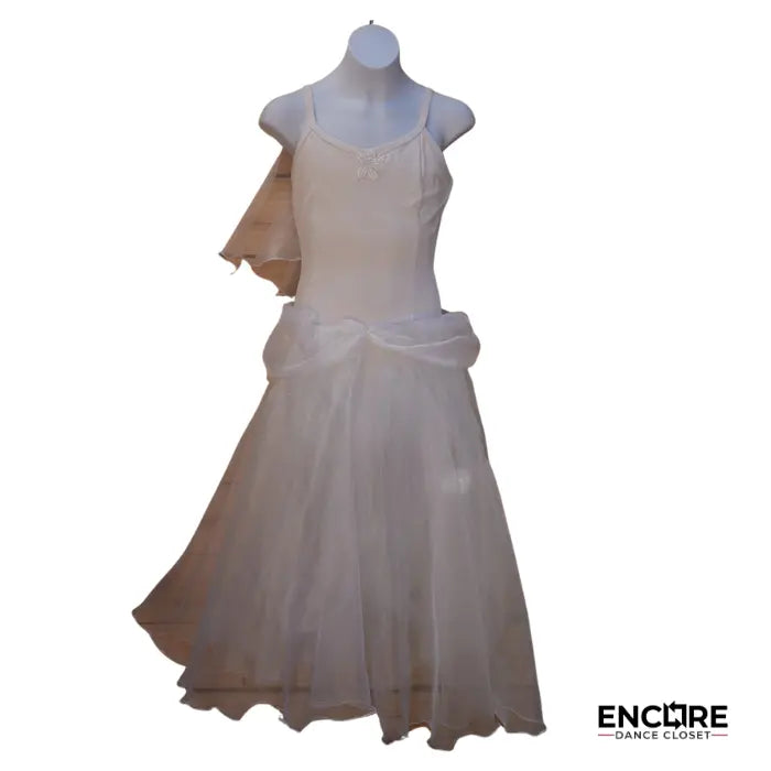 White Cotton Leotard with Shimmery Tulle Skirt  dress