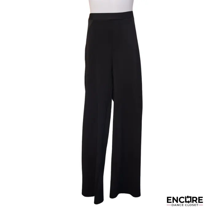 Black Straight-Leg Pants with Faux Pocket  pants