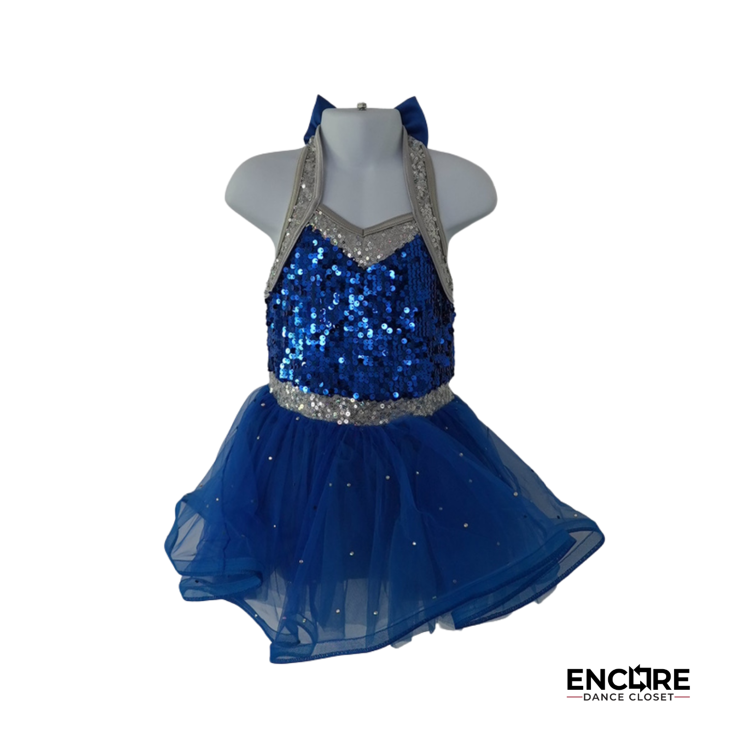 Royal Blue Sequin Tutu Dress with Bow Back  dress