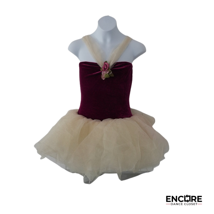 Burgundy Velvet Ballet Tutu  dress