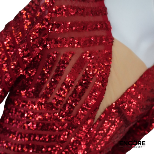 Ruby Sequin Long-Sleeve Dance Leotard  leotard