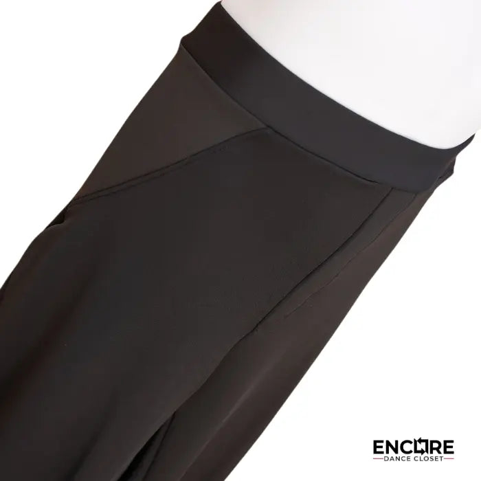 Black Straight-Leg Pants with Faux Pocket  pants