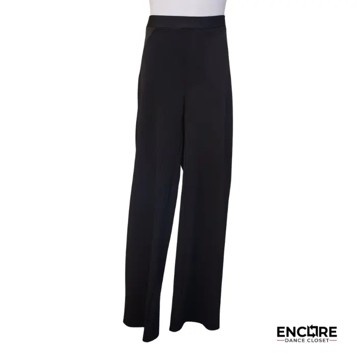 Black Straight-Leg Pants with Faux Pocket  pants