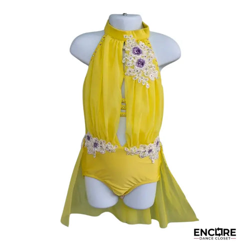 Sunshine Yellow Chiffon Lyrical Costume  leotard