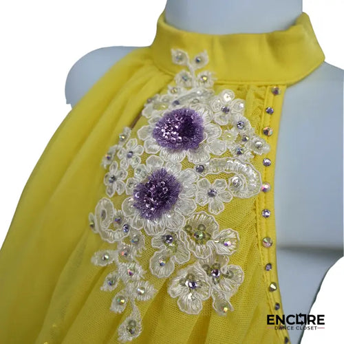 Sunshine Yellow Chiffon Lyrical Costume  leotard