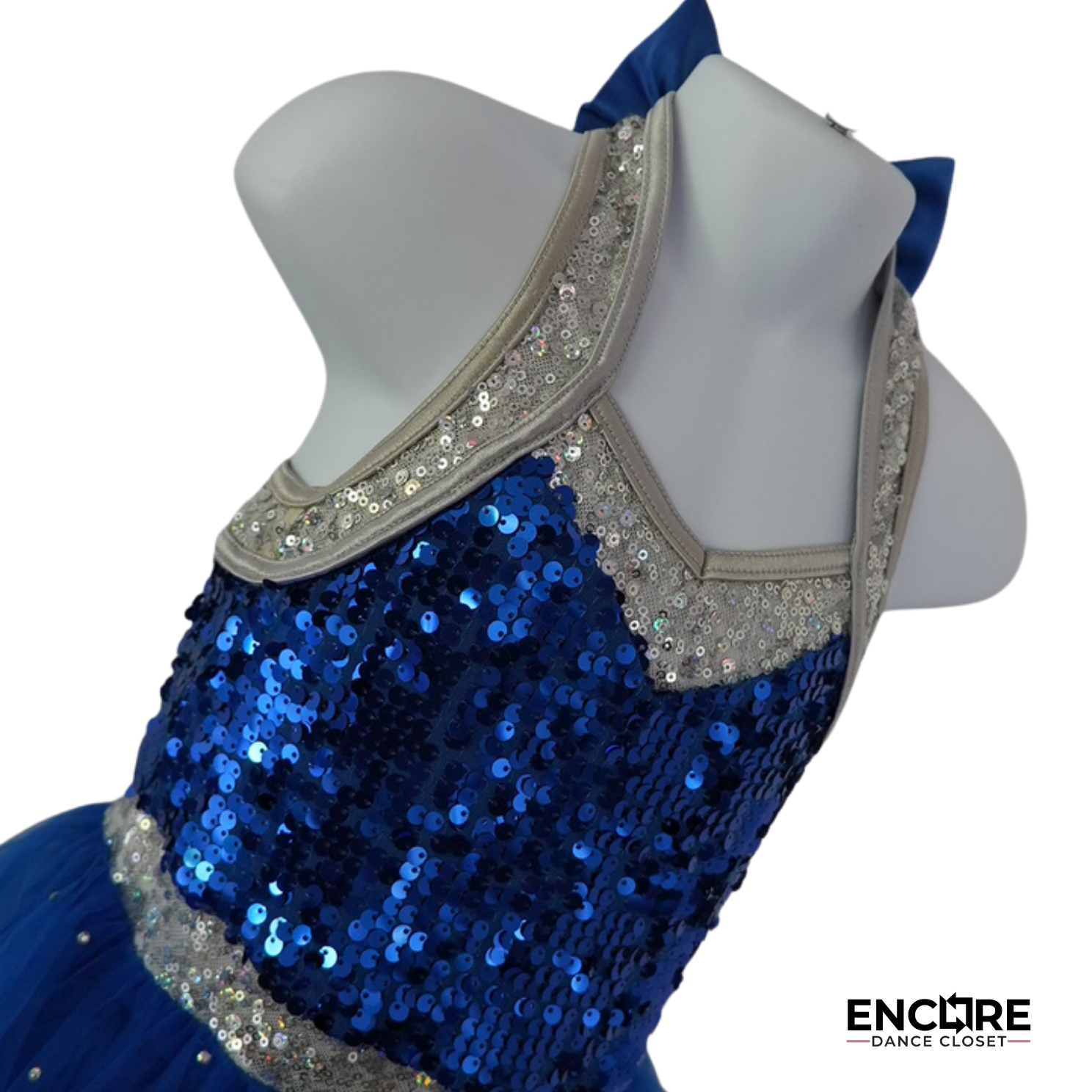 Royal Blue Sequin Tutu Dress with Bow Back  dress