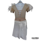 Sparkly Beige Leotard with Feathers  leotard