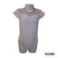 White Velvet Leotard with Mesh Top  leotard