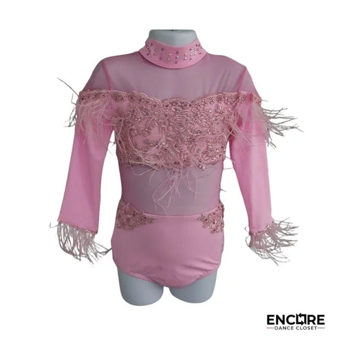 Blush Pink Feathered Lyrical Leotard  leotard