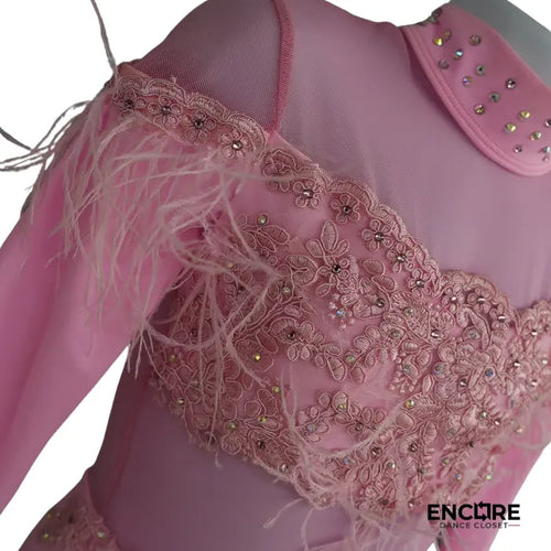 Blush Pink Feathered Lyrical Leotard  leotard