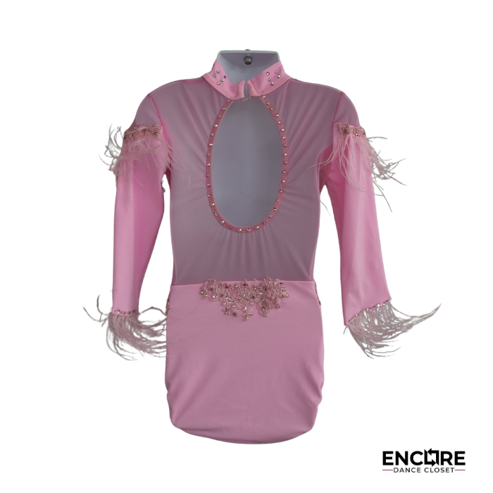 Blush Pink Feathered Lyrical Leotard