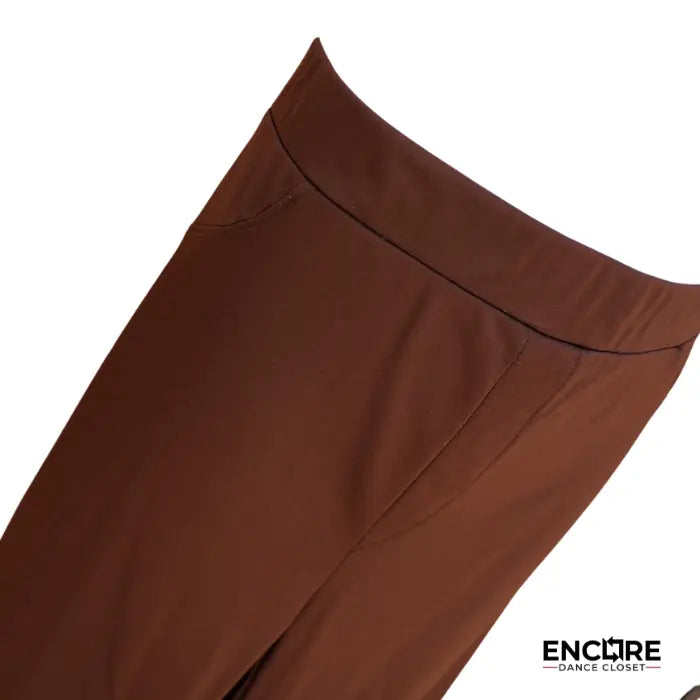 Brown Straight-Leg Pants with Fake Pockets  pants