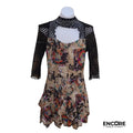 Graffiti-Print Lycra Dress with Fishnet Accent 