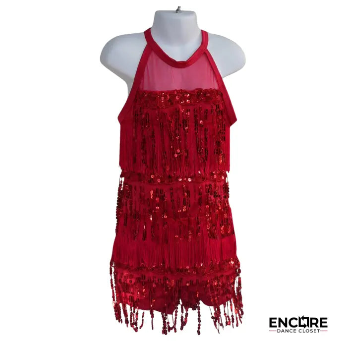Red Rhythm Fringe  biketard