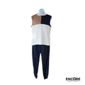 Color Block Contemporary Dance Costume with Navy Pants  two piece
