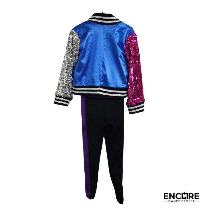 Electric Energy Sequin Bomber Dance Costume  two piece