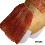 Gold Leotard with Orange Rhinestones and Mesh Skirt  leotard