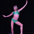 Emerald Green Rhinestone Fringe Costume  two piece