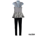 Spotlight Sparkle Silver Peplum Costume  unitard
