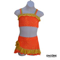 Bright Orange and Yellow Ruffle Costume  two piece