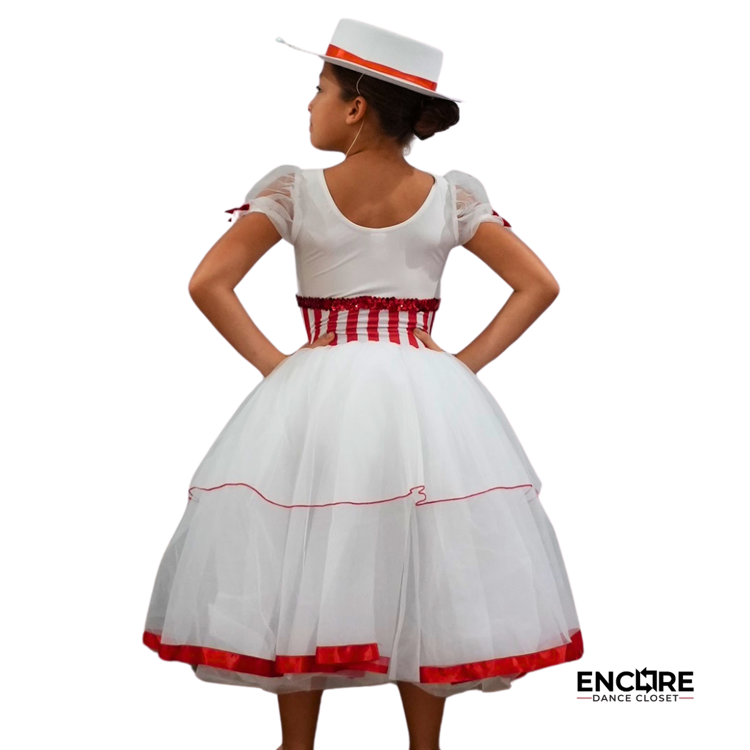 Mary Poppins Inspired White Dress