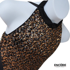 Midnight Bronze Sequin Halter Shorty  biketard