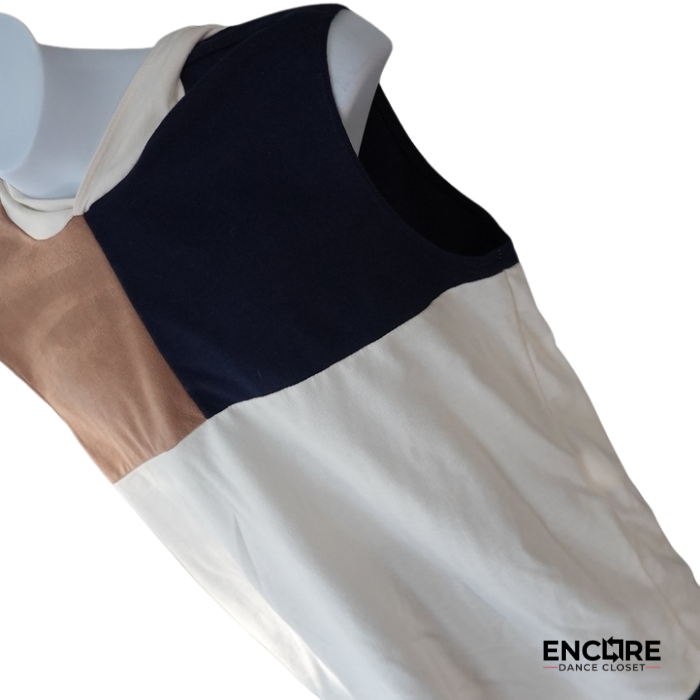 Color Block Contemporary Dance Costume with Navy Pants  two piece