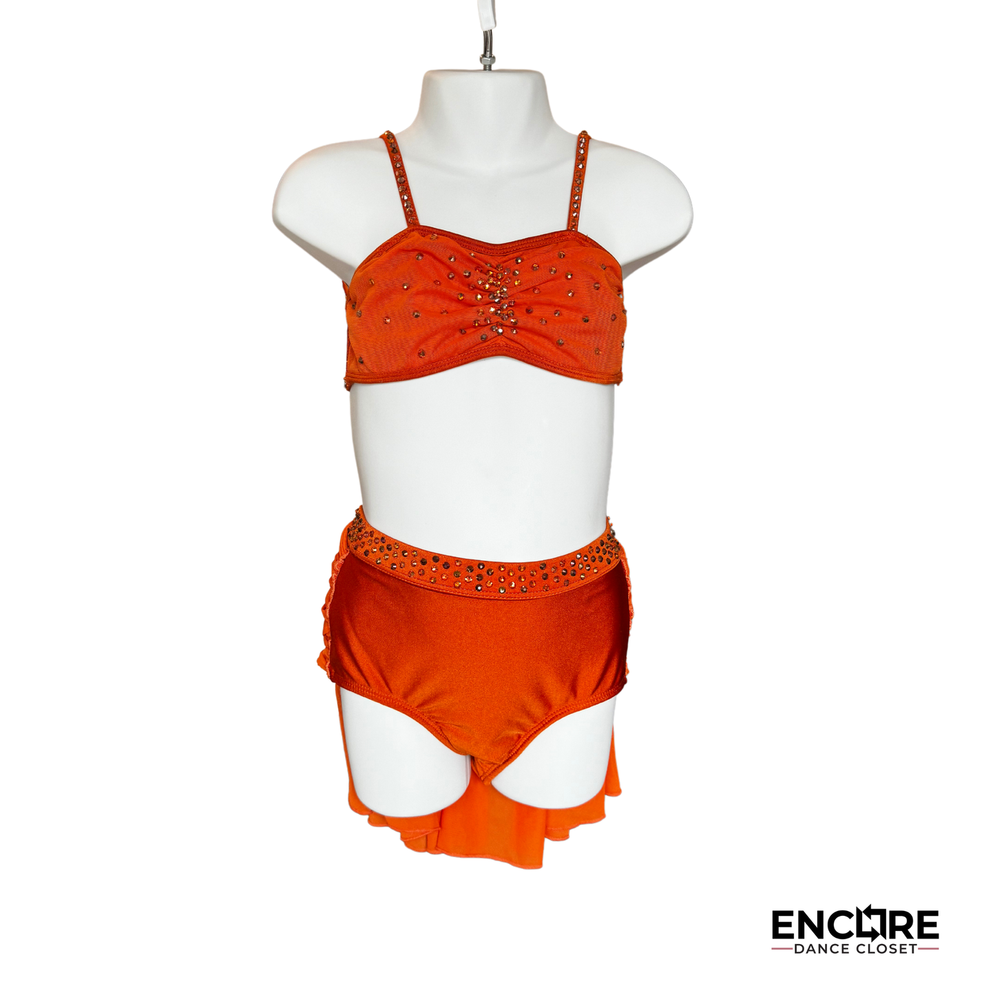 Burnt Orange Lyrical Two-Piece with Rhinestone Embellishments