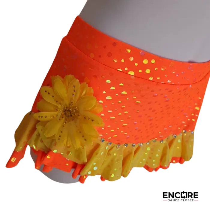 Bright Orange and Yellow Ruffle Costume  two piece