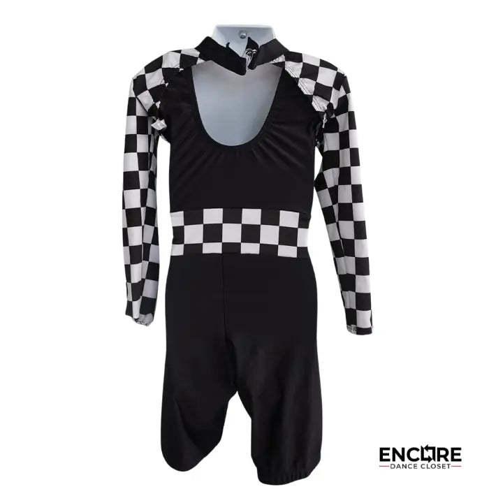 Finish Line Fierce Checkered Costume  biketard