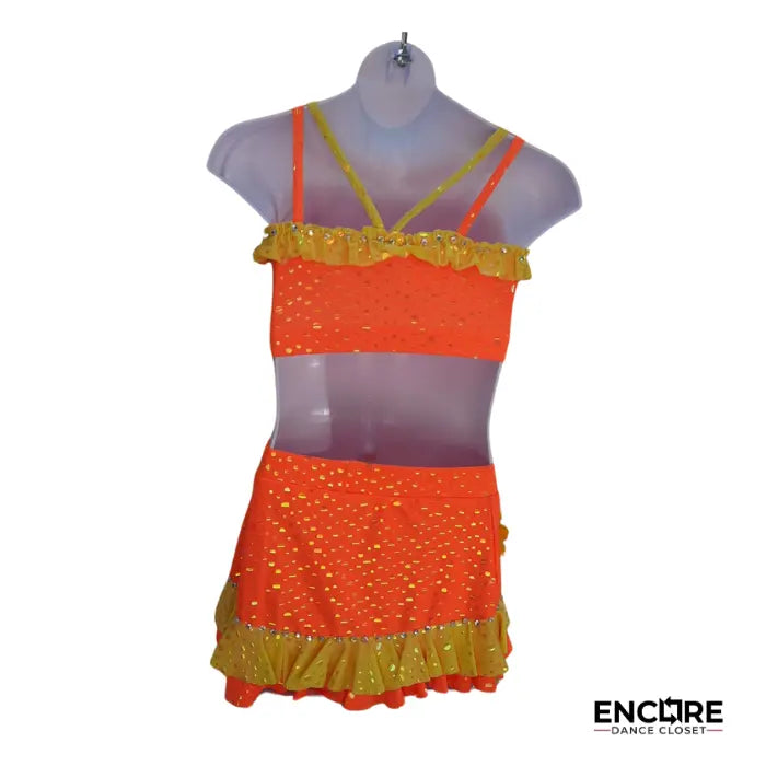 Bright Orange and Yellow Ruffle Costume  two piece