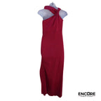 Long Red Lycra Dress with Side Slit  dress