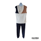Color Block Contemporary Dance Costume with Navy Pants  two piece