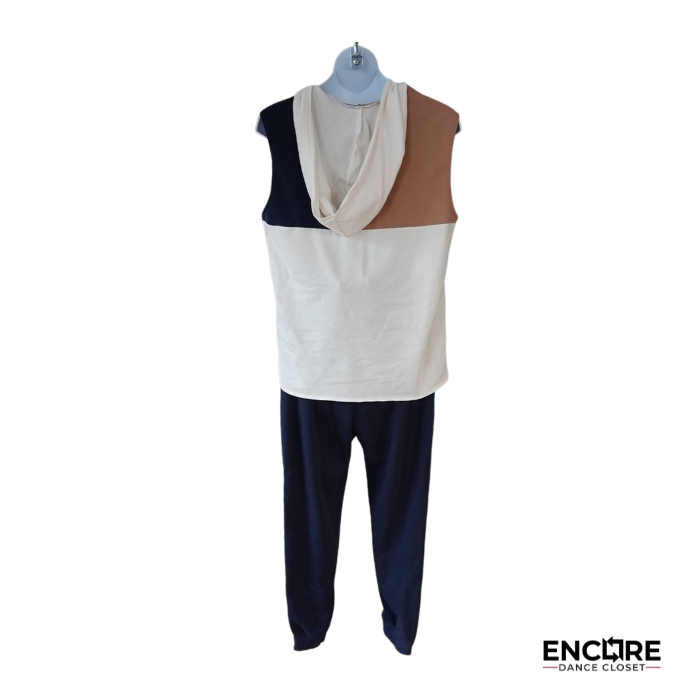 Color Block Contemporary Dance Costume with Navy Pants  two piece