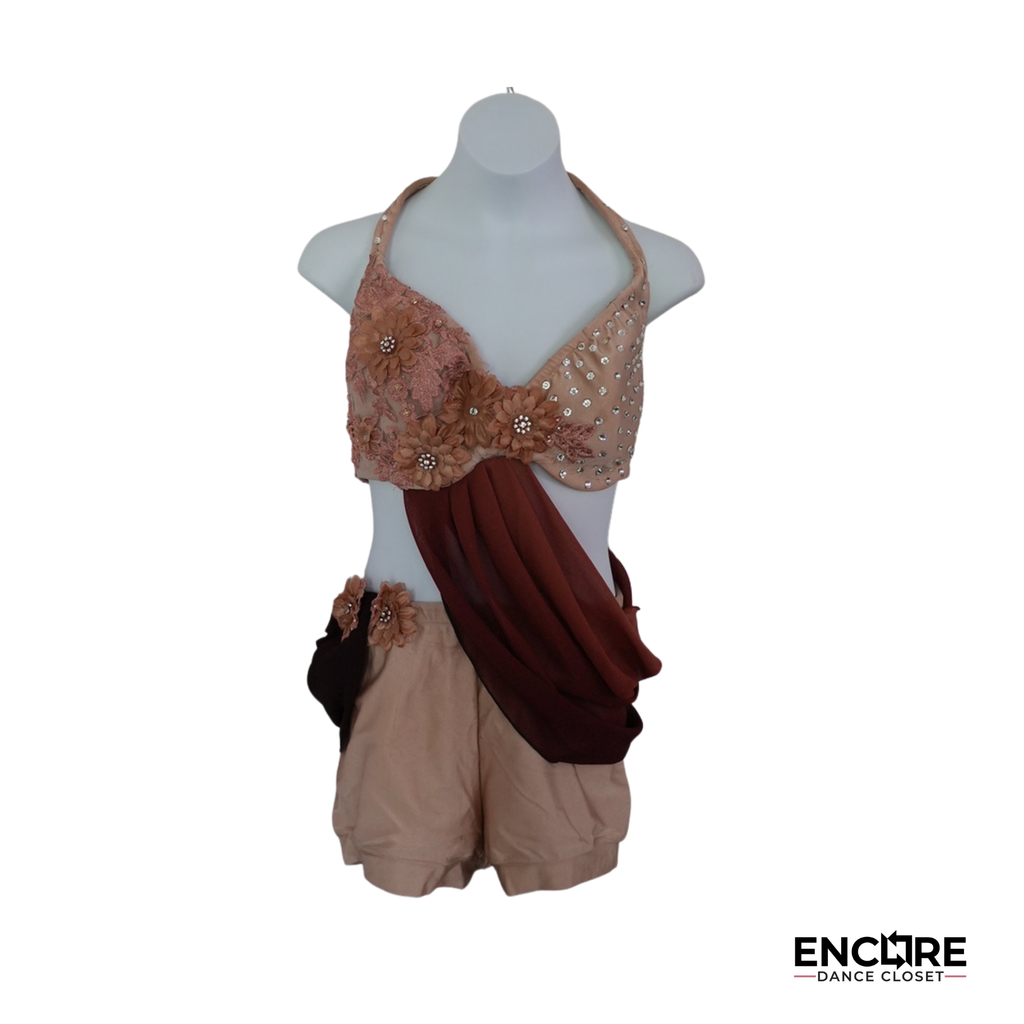 Blush Floral Contemporary Costume  two piece