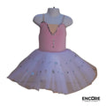 Pink Ballet Leotard with White Pancake Tutu  dress