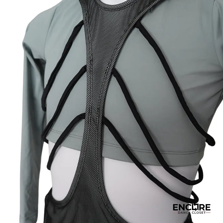 Sage Crop Top & Mesh Skirt  biketard