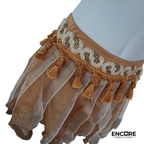 Rose Gold Sequin Halter & Tassel Dance Costume  two piece