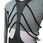 Sage Crop Top & Black Mesh Skirt  biketard